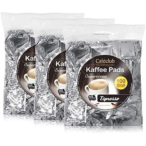 3x Cafeclub Espresso Kaffeepads Megabeutel je 100 stk. dunkle Röstung einzeln verpackt Cover