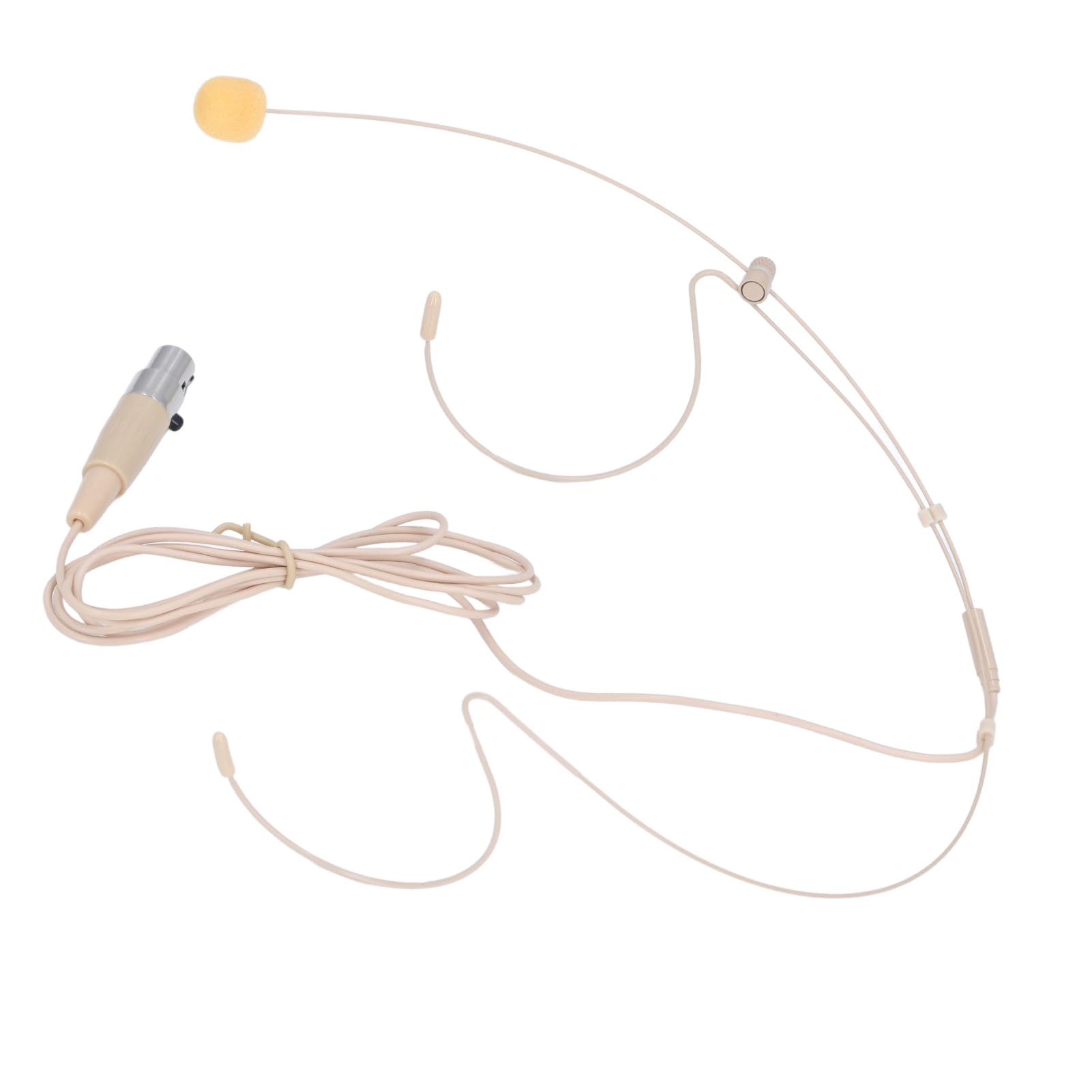 Drfeify Professional Single Ear Headset Microphone Clear Voice Amplified Headworn Mic for Lecturers Musicians Actors Singers, Beige Color