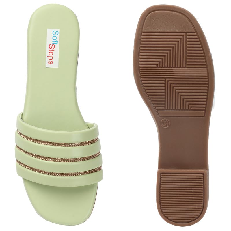 Buy Soft Septs Women's Sandals Green size36 at Amazon.in