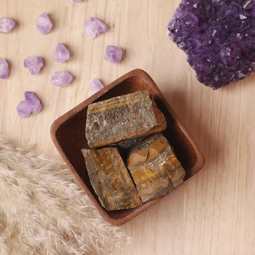 Image of Blue Tiger Eye Raw Stone (200 Gm) | Natural Healing Crystal for Calm Mind & Communication | Natural Stones for Meditation & Reiki | Decorative Raw Crystals for Spiritual Home & Office Decor (2-4 Pcs)