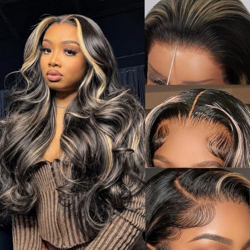 1B/27 black-to-caramel balayage at 26 inches — factory-colored, bleach-free highlights.