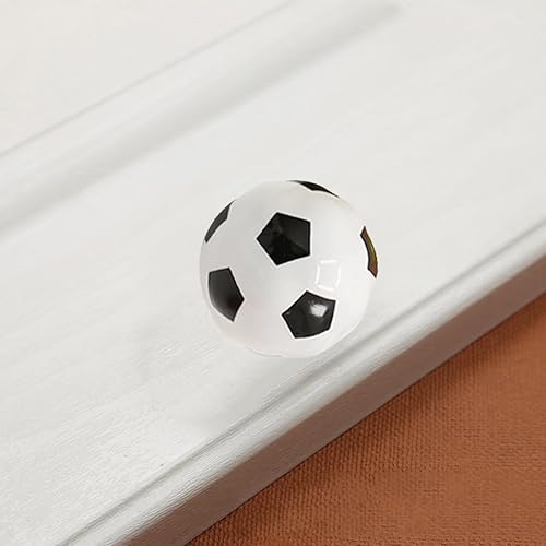 Miniatura 5 de Pomos de cerámica para cajones de balón de fútbol, paquete de 4 pomos de cajón de decoración de fútbol, pomos de fútbol para niños, cajón, armario,