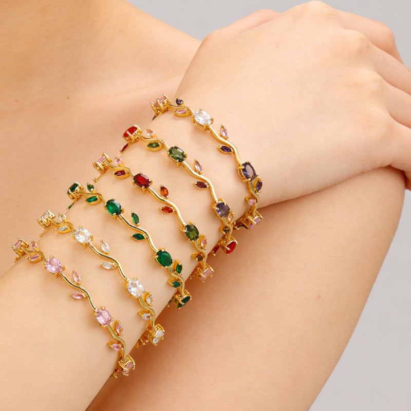 Image of Acnos Wholesale Fine Jewelry Gold Silver Plated Brass Bracelet Exquisite Diamond Zircon Bow and Flower Charm Bracelet for Women