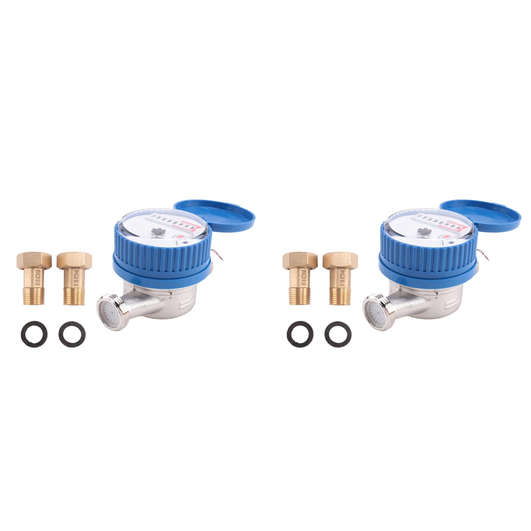 Jnchdghwa As Shown 2X Single Jet Water Meter Brass Water Meter Home And Garden Use Water Meter