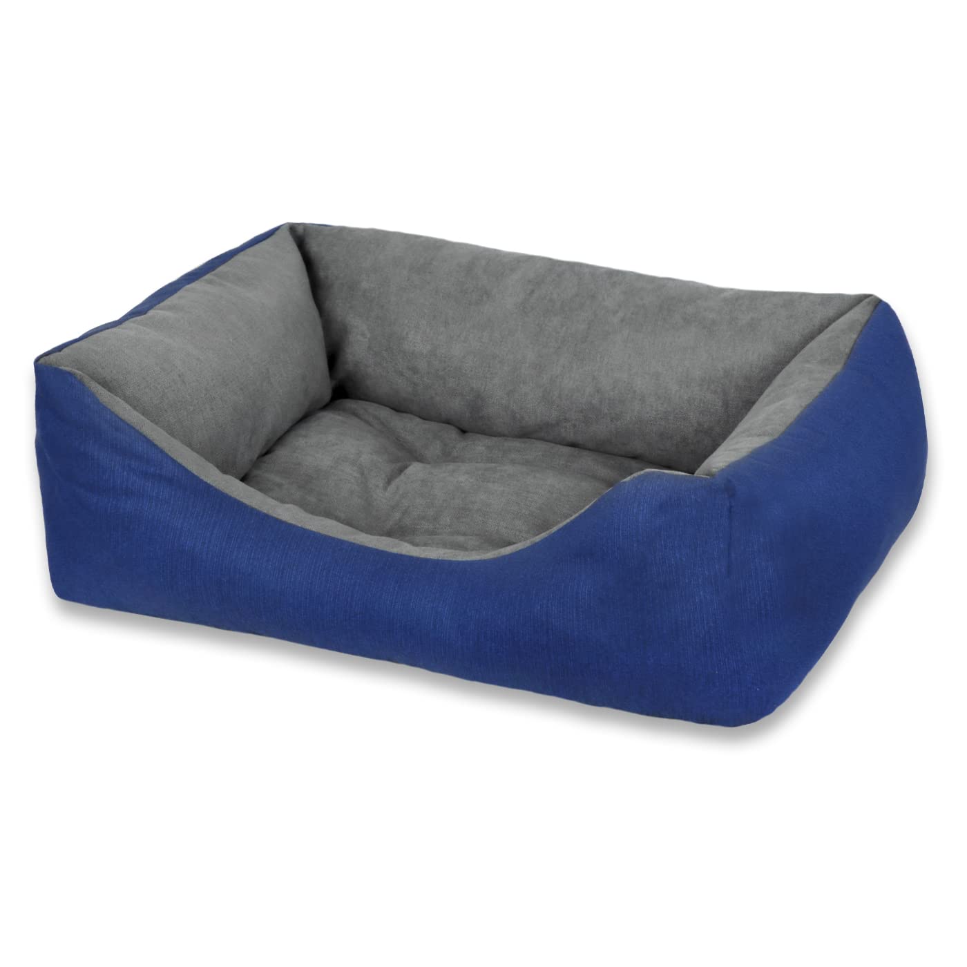 MERCURY TEXTIL- Sofá, Cesta,Cama Comoda para Perros,Gatos y Mascotas, con Relleno de Fibras Super Suave,Resistente al Desgaste y Duradero (Mediano, Azul)