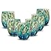 Gocce di Murano set 6 bicchieri Arcobaleno Pioggia in vetro di Murano soffiato 300 ml lavorazione a mano colorati confezione 6 calici per acqua eleganti e preziosi (Acquamare, 6)