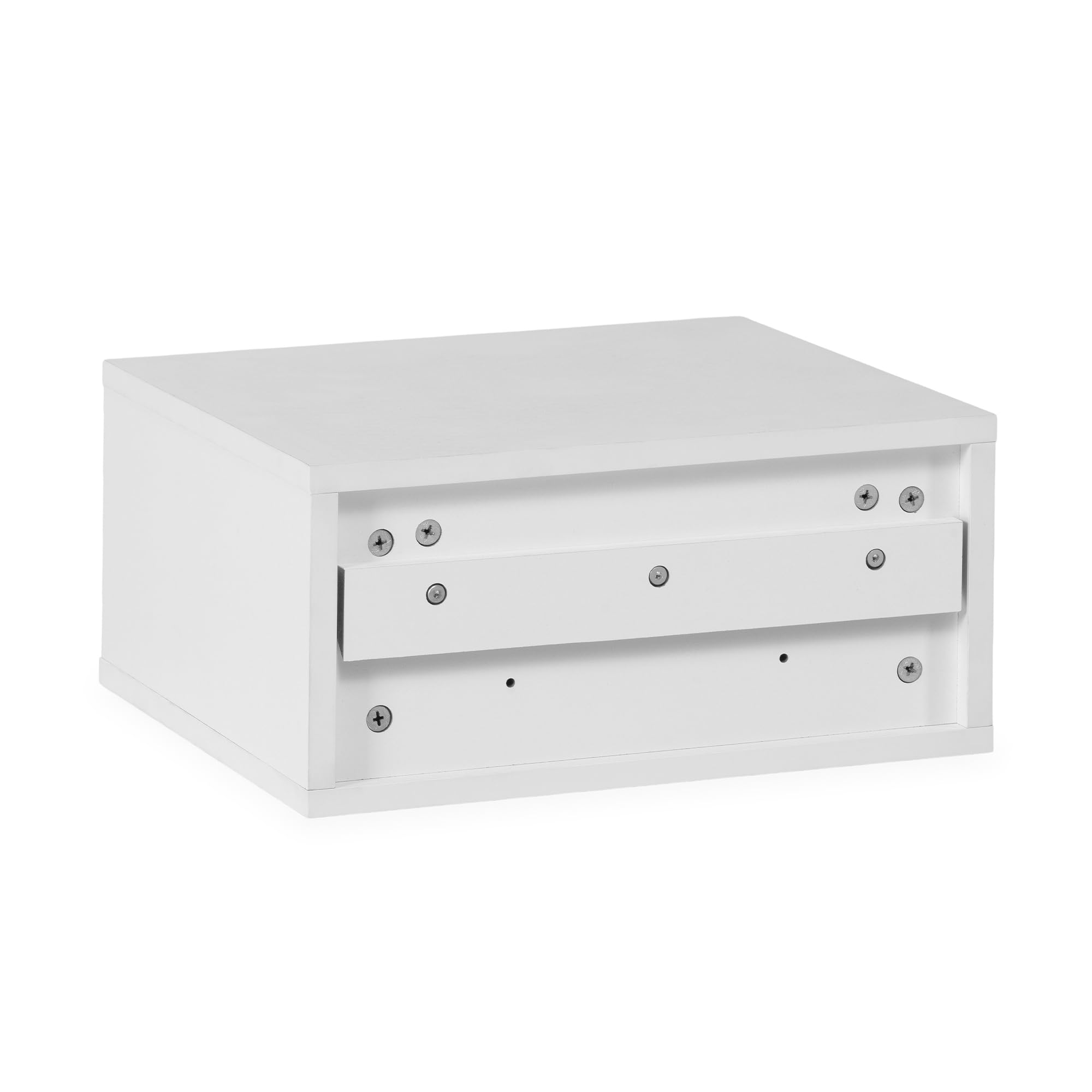 HOMN LIVING Mesita de Noche Flotante Auri 1 cajón Color Blanco, 40 cm (Ancho) 35 cm (Profundo) 19 cm (Altura)