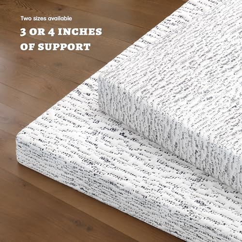 Subrtex Mattress Topper Twin XL, 4 Inch Memory Foam Mattress Topper for College Dorm, Soft Bed Topper with Removable Washable Cover, CertiPUR-US Certified