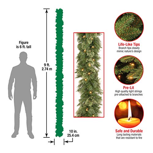 National Tree Wispy Willow Pre-lit Artificial Christmas Garland, 108X10X6 - Thumbnail 3