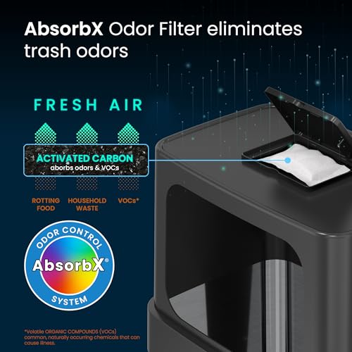 Image of iTouchless 18 Gallon Dual Push Open Trash Can with AbsorbX Odor Filter and Wheels, 68 Liter Swing Flip Doors Rectangular Stainless Steel Garbage Bin, Perfect for Restaurant, Business, Home Kitchen