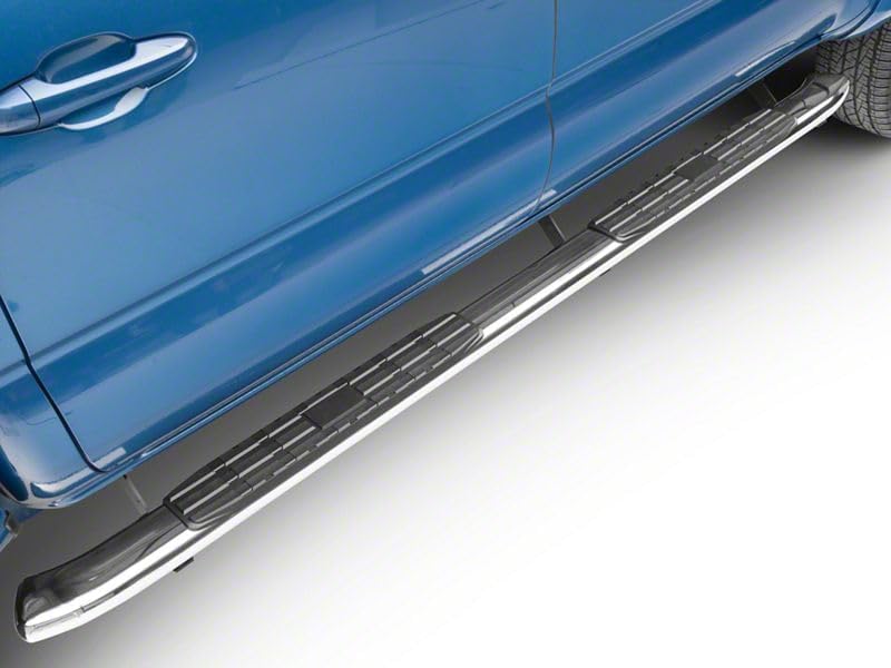 Redrock 4x4 4-Inch Oval Bent End PNC Side Step Bars; Stainless Steel Compatible with Toyota Tacoma 2005-2019