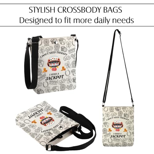 Gambling Gifts I Don't Need Therapy I Need A Jackpot Crossbody Bag Casino Theme Party Gift4