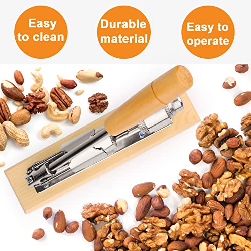 ChromLives Schiaccianoci Acciaio Inox Schiaccianoci Cracker di Noci Pinze di Noce con Manico a Base di Legno Strumento Aperto per Noci, Castagne, Noci Pecan, Nocciole, Mandorle, Noci del Brasile - immagine 6