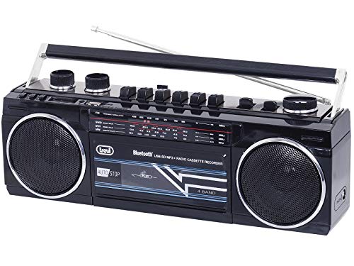 Trevi RR 501 BT estéreo Boombox Altavoz portátil Bluetooth, USB, SD, MP3, Negro