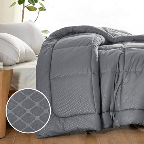 Image of Bedsure Comforter Duvet Insert - Quilted Comforters Twin XL Size, All Season Duvet, Down Alternative Bedding Comforter with Tabs(Grey Diamond Pattern,Twin XL 92 inchx68 inch)