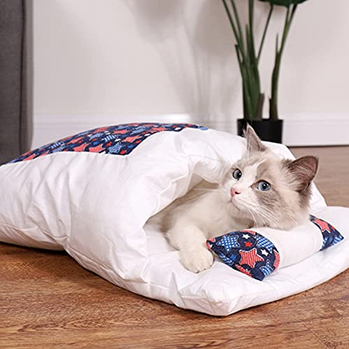 PetPhindU Hundehäuser Weiche Innen Im Innenraum Geschlossene Zelthütten Warm Höhlenhund Hunde Zwinger Katzenbetten Katze Schlafsack Geschlossene Abnehmbare Waschkatze Quilt Winter Warm Haustier
