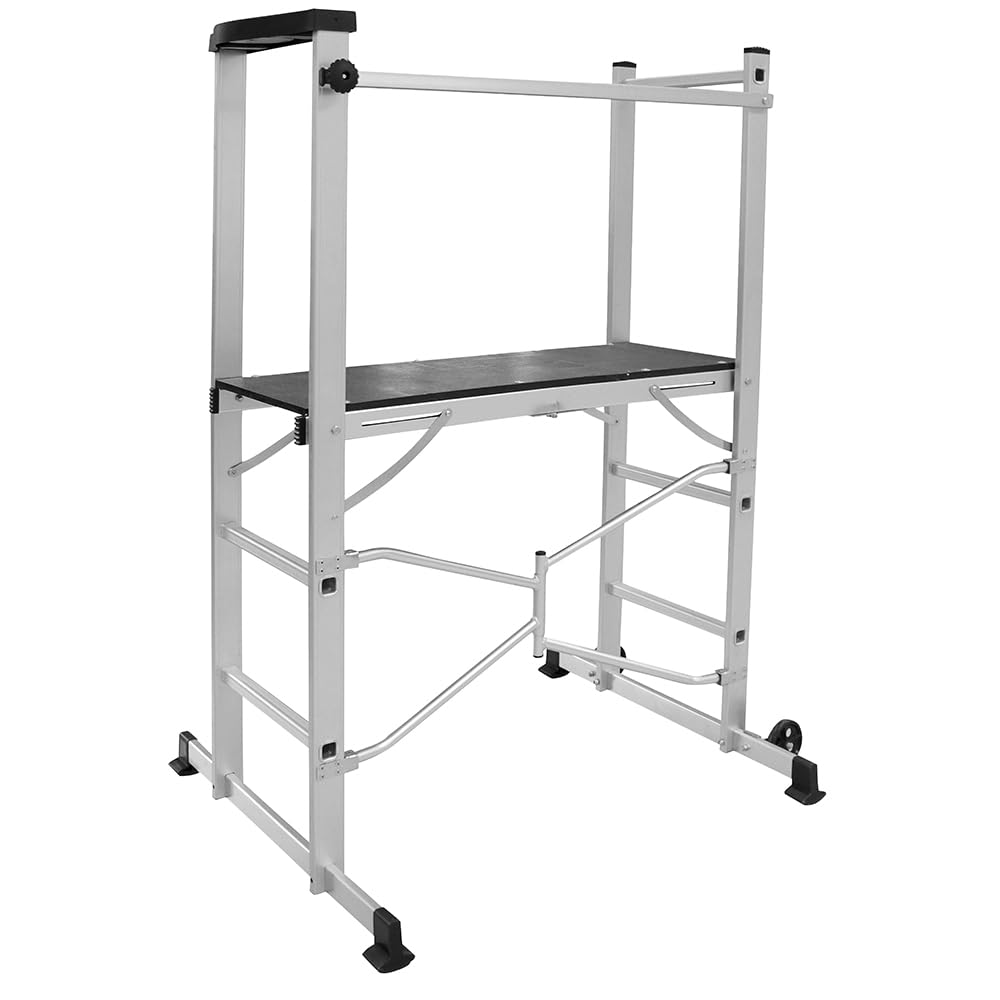 Andamio de aluminio plegable : ideal para trabajos interiores y exteriores