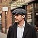 Aissmmeio Men's Fashion Newsboy Ivy Hat, Men's Classic Cotton Driving Hat, Herringbone Tweed Wool Blend Cap, Classic Hats, Retro British Style (Dark Gray S/M)