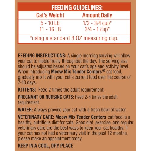 Image of Meow Mix Tender Centers Vitality Bursts, Salmon & Turkey Flavor, Dry Cat Food, 14.2 lb. Bag | Dry cat food with two texture kibble, meaty center surrounded by a crunchy outer layer.