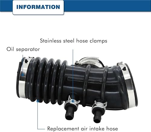 Miniatura 4 de Manguera de admisión de aire compatible con Nissan Frontier 1999-2004 y Nissan Xterra V6 2000-2004 3.3L- Tubo de filtro de admisión que reemplaza #
