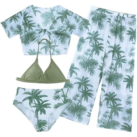 FEOYA Girl's Bikini Swim Set with Cover Up Cover