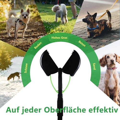 IPETBA 80 cm Großer Hundekotschaufeln Langer Griff Hundekotsammler Kein Bücken Nötig für Hunde und Katzen Faltbare Pooper Scooter für Wiese Erdboden Sandboden Kiesweg