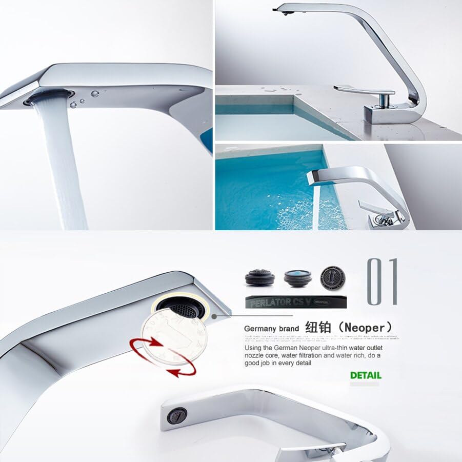 Robinet de salle de bain monotrou mitigeur noir moderne pour vasque - 2