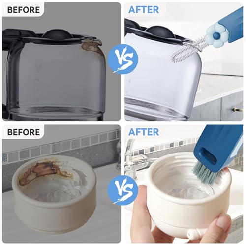 Image of 3 in 1 Cup Lid Gap Cleaning Brush Set, Multifunctional Bottle Cleaning Brush, Cup Lid Gap Cleaner, Home Kitchen Crevice Cleaning Brush Tools (Black+Blue+Green)