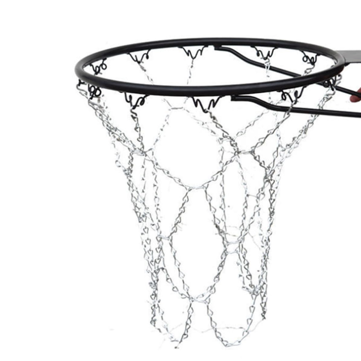Basketballnetz aus Eisenkette 2 Stück für Standardkörbe Silber