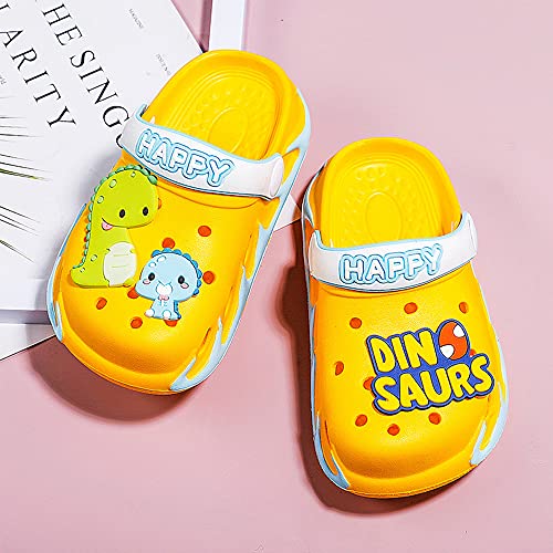 Juxi Toddler Clogs Boys Girls Cute Cartoon Toddler Sandals Kids Slippers (Yellow, Numeric_8) #TOP2