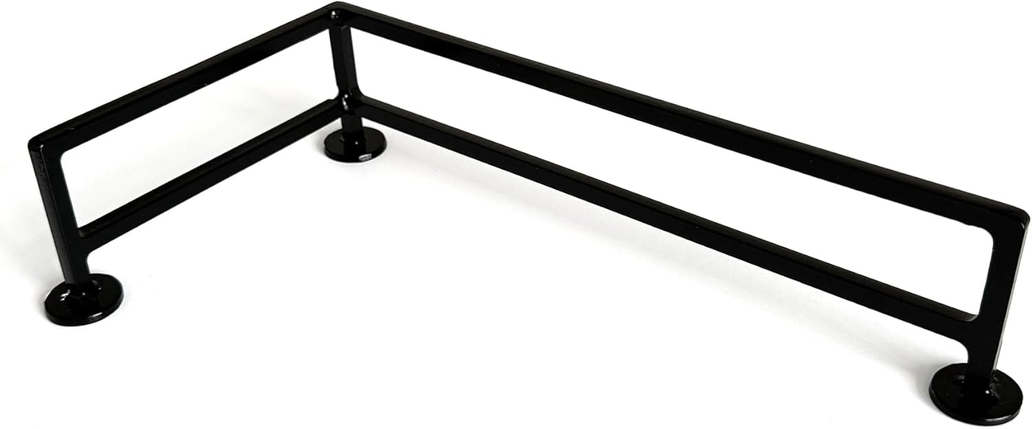 Teak Tuning L-Shaped Fingerboard Rail, 11" - Custom Designed and Made in USA - Premium Solid Steel Construction, Glossy Powder Coated Finish in Black