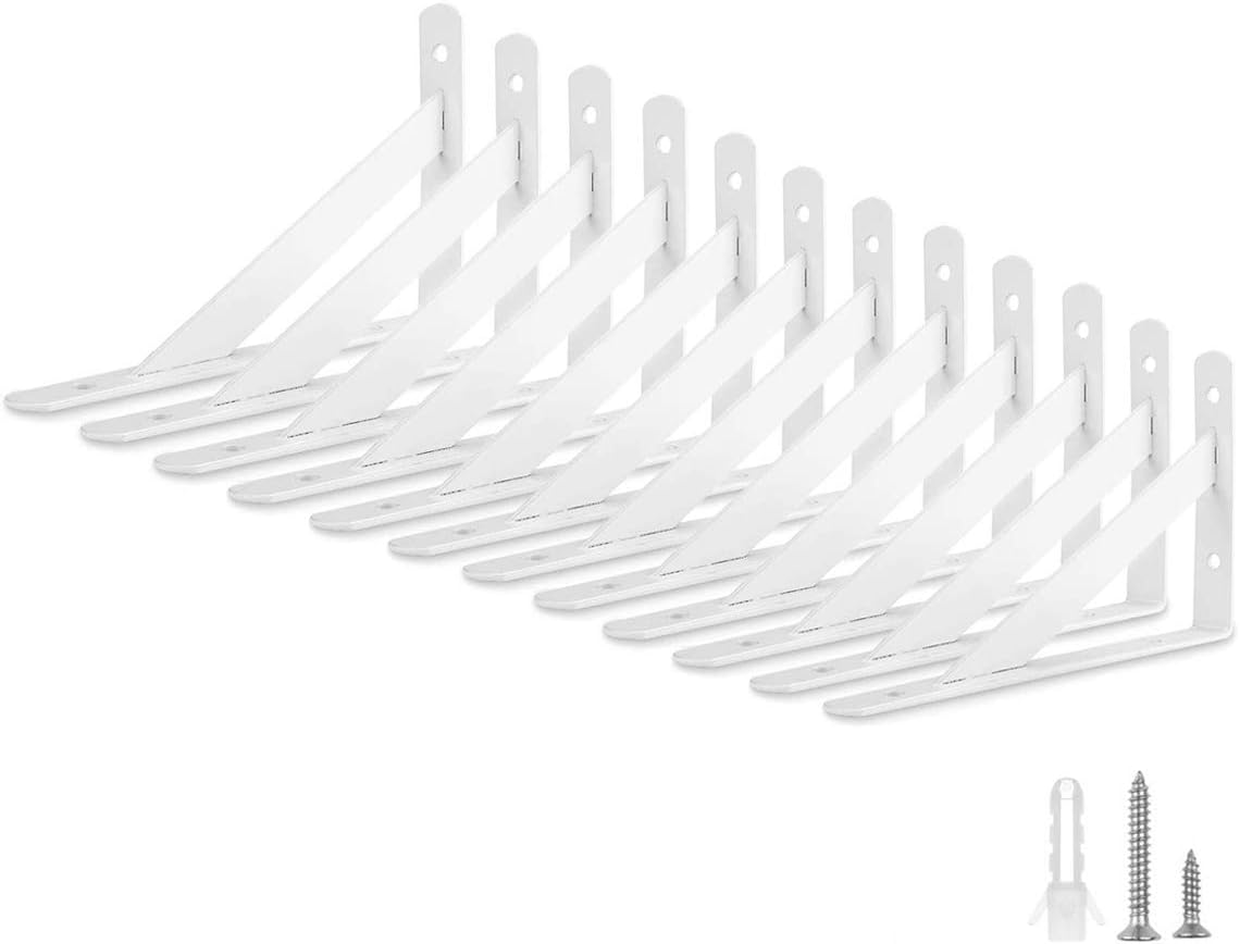 White Shelf Bracket 12 Packs Eau Wall Shelf Brackets Heavy