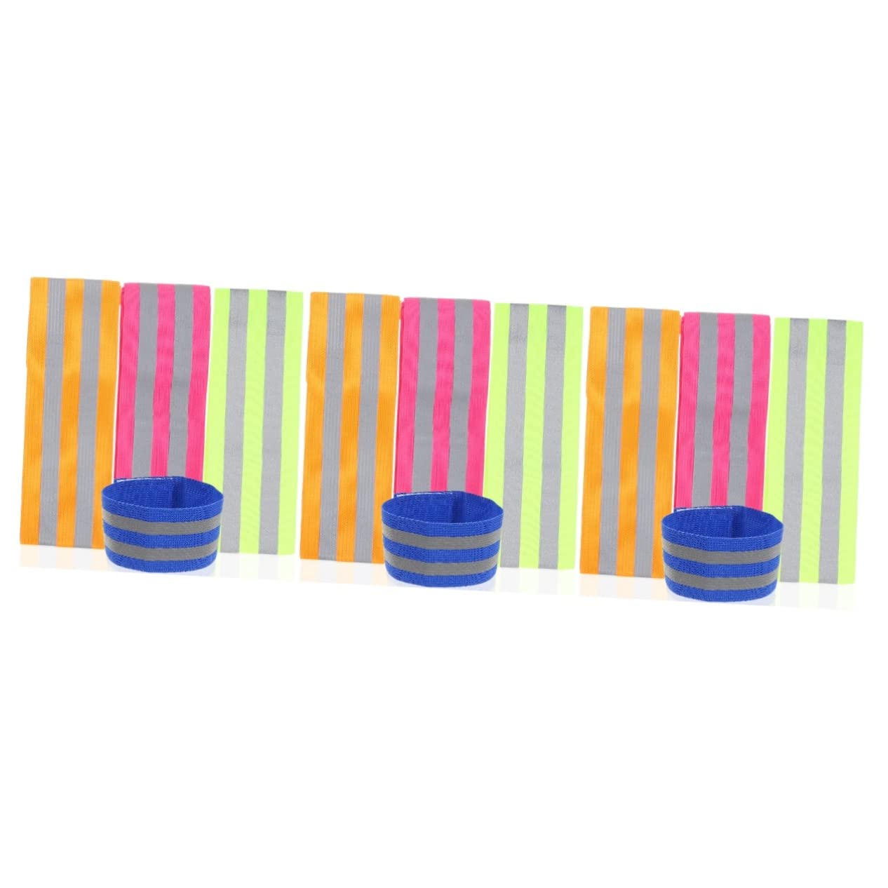 ULTECHNOVO 12pares Brazaletes Reflectantes De Alta Visibilidad para Correr Ciclismo De Verde Naranja Azul Rosa Equipamiento Seguro para Actividades Nocturnas