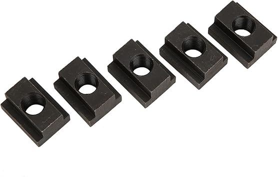 High Strength T Slot Nut, Black Oxide Finish, Threads, fit into T Slots in Machine Tool Tables