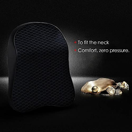 Image of GSQUARE Memory Foam Neck and Back Support for Car Seat /Office Chair, Headrest Cushion for Super Comfort (Black) (Large, 2)