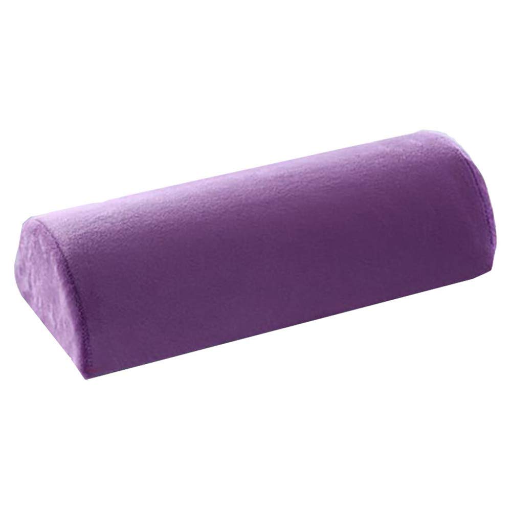 Almohada de espuma viscoelástica para cuello, espalda, columna lumbar, rodilla, alivio del dolor, soporte de media luna (morado)