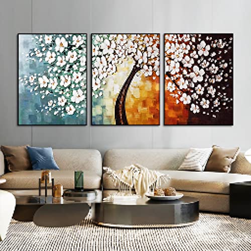 Affiches et impressions arbre fleurs sur toile premium style nordique épuré