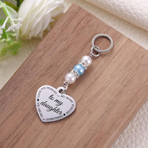 Image of MIXJOY Something Blue Gift for Bride, Wedding Day Bridal Blue Pearl Angel Wings Bouquet Garter Charm for Bride to Be