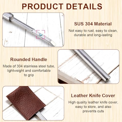 Image of Supvox Stainless Steel Bread Lame, 7.4 inch Dough Scoring Tool with 5 Replaceable Razors and PU Blade Sheath for Artisan Bread Baking