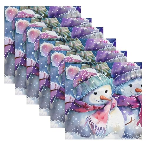 Servilletas de Tela Navidad Multicolor Set x6 20x20 in miniatura 2