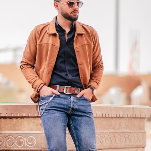 Image of WOLFANT Full Grain Leather Belt for Men,1.5 inch Italian Real Solid Leather | All-Day Comfy Durable Leather Belt for Casual, Work and Daily Wear