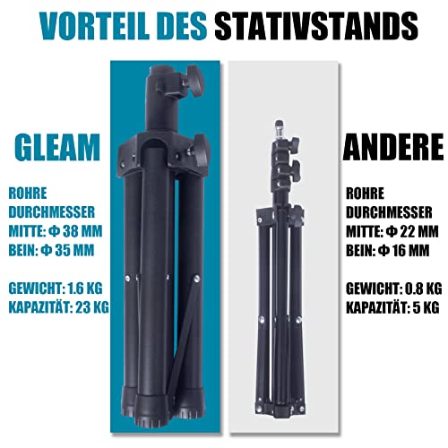 GLEAM Beamer Ständer Multifunktionaler Beamer Stativ Universal Kamera Bodenständer für Laptop Ständer Tragbarer Verstellbare Höhe von 61 cm bis 101 cm mit Platte