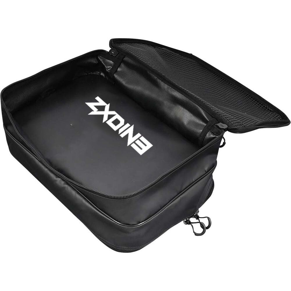 ZXDIN3 Double Sided PVC Mesh Tackle Bags Wallet Medium | Heavy Duty Compact Water-Resistant Tarpaulin Fish Grab Bag | Garage Drawer Oraganizer Storage | Zipped Mesh Open Top with Optimal Drainage