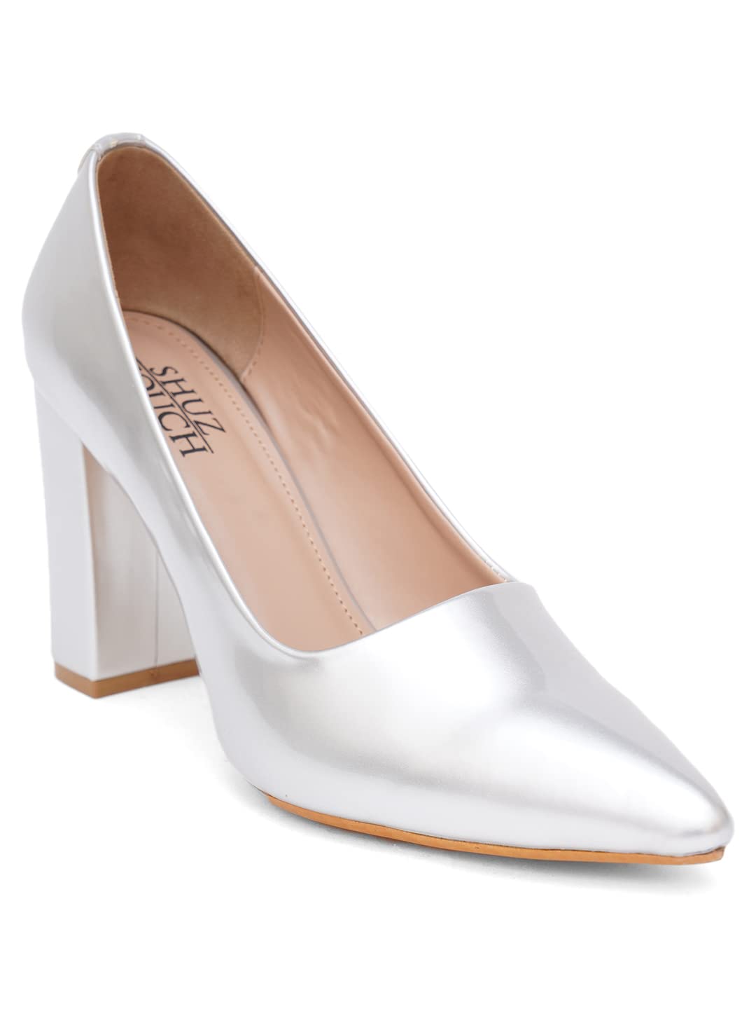 Shuz Touch Women Solid Casual Stylish All Season Heeled Belly Pump - Silver (B0BRD15B6X) Amazon Price History, Amazon Price Tracker
