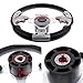 Bisavch Universal Replacement 12.4''/31.5cm Aluminum Alloy Yacht Marine Pontoon Boat Steering Wheel 3 Spoke 3/4'' Shaft & Soft PU Foam Grip