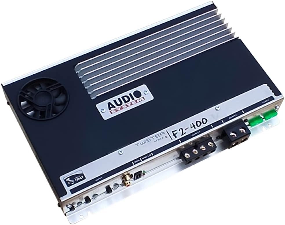 KIT SET PER AUDIO SYSTEM F2-400, 1 amplificatore 2 canali 2 x 280 watt rms a 2 ohm, spl, bagagliaio, cofano, auto, 1 pezzo + 3 sticker omaggio