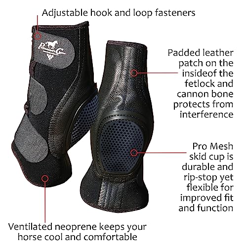 Image of Professional's Choice Equine Ventech SlideTec Skid Rear Leg Boot | Prevents Burns During Sliding Stops | Pair | Short or Standard Size