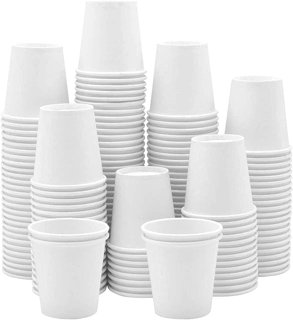 UNIMART Disposable Paper Cups | 100 Pack 8oz Eco Friendly Cups | Paper Cups for Hot & Cold Drinks | Tea Cups | Party Glass | Paper Party Cups | Coffee Cup | Dessert Cups | Takeaway Coffee Cups (100)