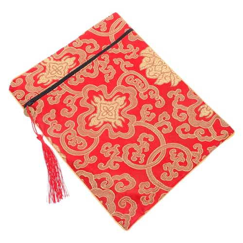 FRCOLOR Lehrbuchtasche aufbewahrungsbeutel aufbewahrungstasche büchertasche geldbörse Schmucktasche bestickte Organizer-Tasche buddhistisches Altartuch Bibel Buch Tasche Stoff rot FRCOLOR Lehrbuchtasche aufbewahrungsbeutel aufbewahrungstasche büchertasche geldbörse Schmucktasche bestickte Organizer-Tasche buddhistisches Altartuch Bibel Buch Tasche Stoff rot