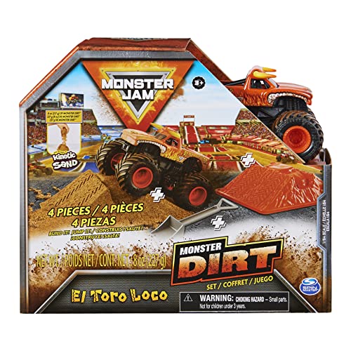 Monster Jam, El Toro Loco Monster Dirt 8oz Starter Set and Official 1:64 Scale Die-Cast Monster Truck, Kids Toys for Boys Ages 3 and up